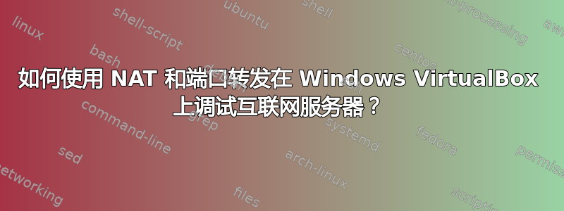 如何使用 NAT 和端口转发在 Windows VirtualBox 上调试互联网服务器？