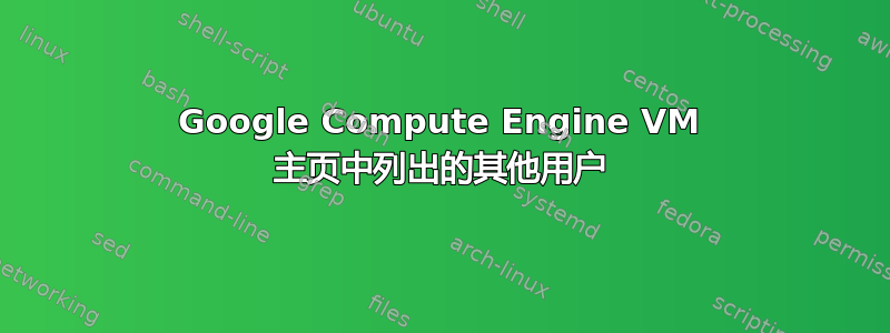 Google Compute Engine VM 主页中列出的其他用户