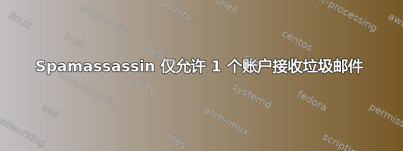 Spamassassin 仅允许 1 个账户接收垃圾邮件