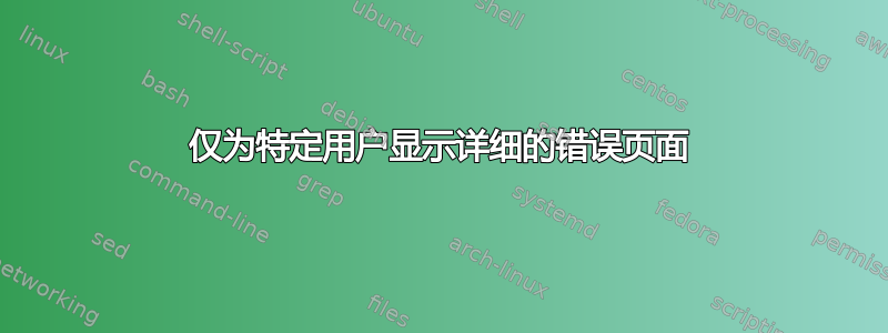 仅为特定用户显示详细的错误页面