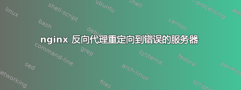 nginx 反向代理重定向到错误的服务器