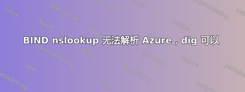 BIND nslookup 无法解析 Azure，dig 可以