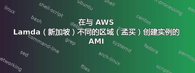 在与 AWS Lamda（新加坡）不同的区域（孟买）创建实例的 AMI