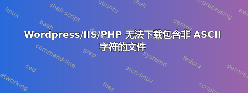 Wordpress/IIS/PHP 无法下载包含非 ASCII 字符的文件