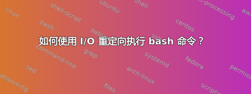 如何使用 I/O 重定向执行 bash 命令？ 