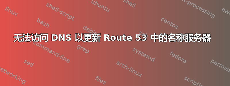 无法访问 DNS 以更新 Route 53 中的名称服务器 