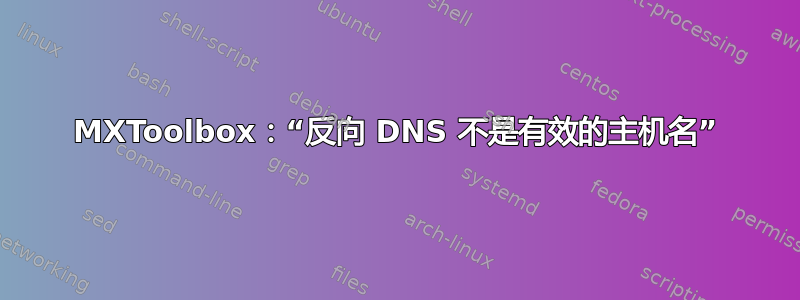 MXToolbox：“反向 DNS 不是有效的主机名”