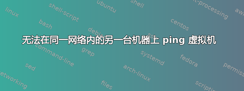 无法在同一网络内的另一台机器上 ping 虚拟机 