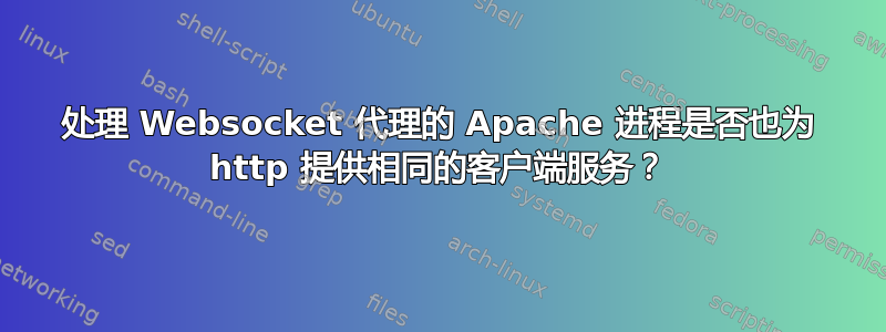 处理 Websocket 代理的 Apache 进程是否也为 http 提供相同的客户端服务？