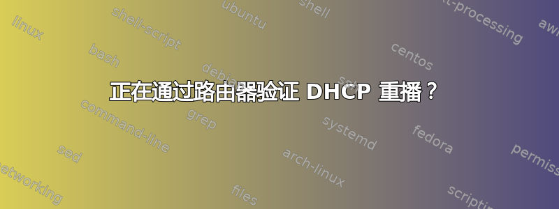 正在通过路由器验证 DHCP 重播？