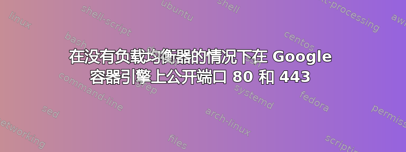 在没有负载均衡器的情况下在 Google 容器引擎上公开端口 80 和 443