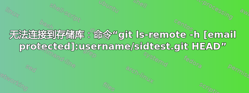 无法连接到存储库：命令“git ls-remote -h [email protected]:username/sidtest.git HEAD”