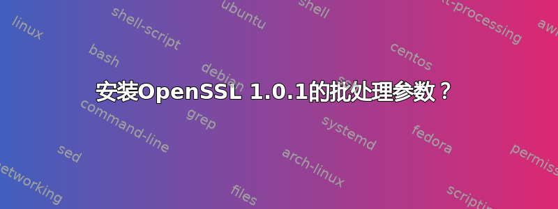 安装OpenSSL 1.0.1的批处理参数？