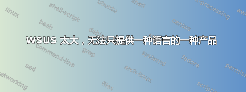 WSUS 太大，无法只提供一种语言的一种产品