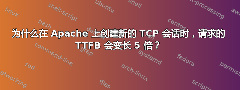 为什么在 Apache 上创建新的 TCP 会话时，请求的 TTFB 会变长 5 倍？