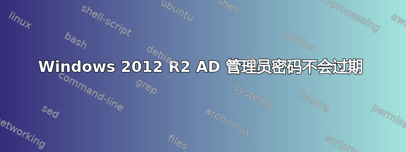 Windows 2012 R2 AD 管理员密码不会过期