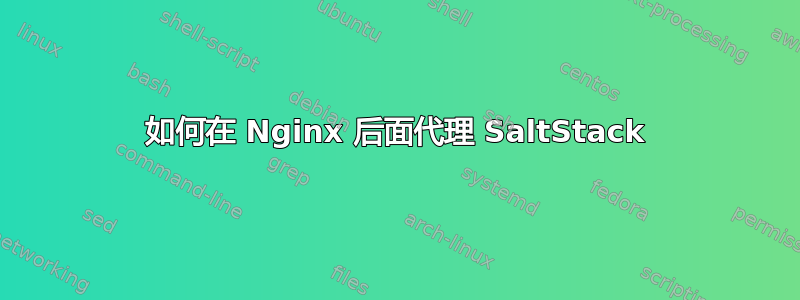 如何在 Nginx 后面代理 SaltStack