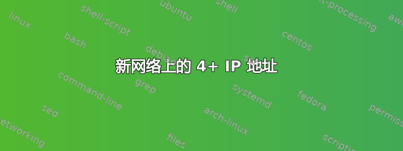 新网络上的 4+ IP 地址 