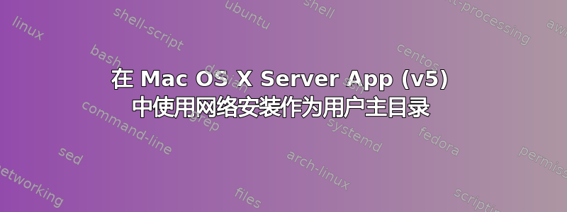 在 Mac OS X Server App (v5) 中使用网络安装作为用户主目录