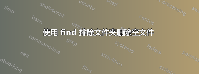 使用 find 排除文件夹删除空文件