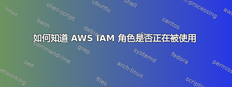 如何知道 AWS IAM 角色是否正在被使用