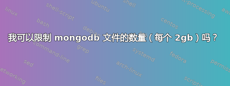 我可以限制 mongodb 文件的数量（每个 2gb）吗？