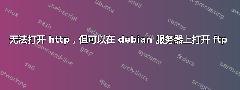 无法打开 http，但可以在 debian 服务器上打开 ftp