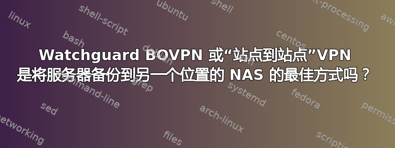 Watchguard BOVPN 或“站点到站点”VPN 是将服务器备份到另一个位置的 NAS 的最佳方式吗？