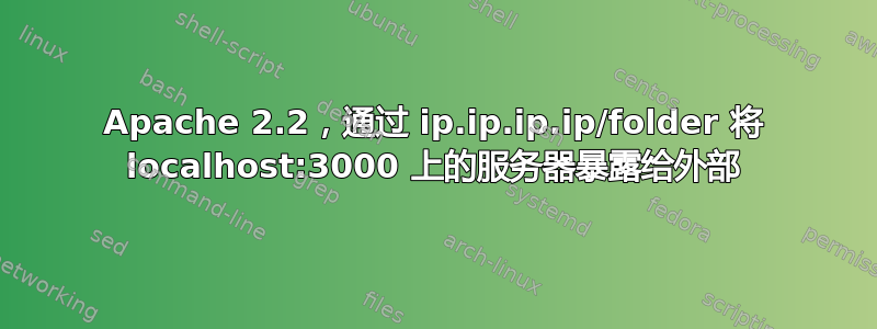 Apache 2.2，通过 ip.ip.ip.ip/folder 将 localhost:3000 上的服务器暴露给外部