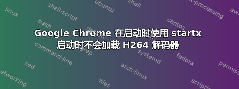 Google Chrome 在启动时使用 startx 启动时不会加载 H264 解码器