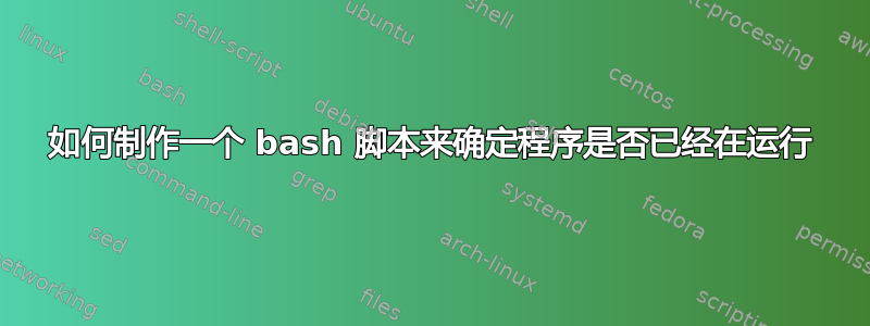 如何制作一个 bash 脚本来确定程序是否已经在运行