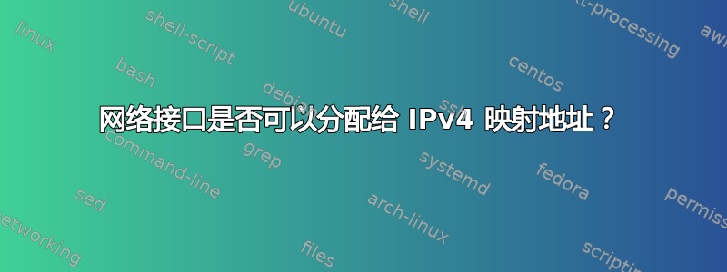 网络接口是否可以分配给 IPv4 映射地址？