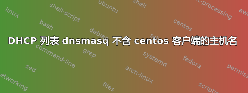 DHCP 列表 dnsmasq 不含 centos 客户端的主机名