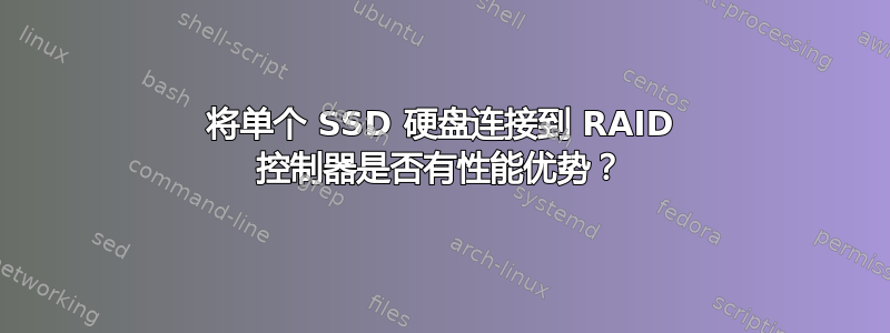 将单个 SSD 硬盘连接到 RAID 控制器是否有性能优势？