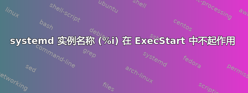 systemd 实例名称 (%i) 在 ExecStart 中不起作用