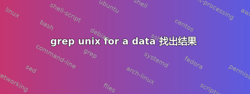 grep unix for a data 找出结果