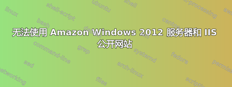 无法使用 Amazon Windows 2012 服务器和 IIS 公开网站