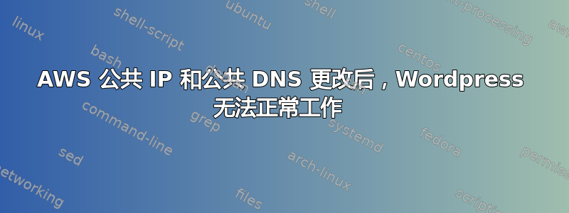 AWS 公共 IP 和公共 DNS 更改后，Wordpress 无法正常工作 