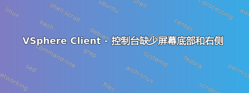 VSphere Client - 控制台缺少屏幕底部和右侧