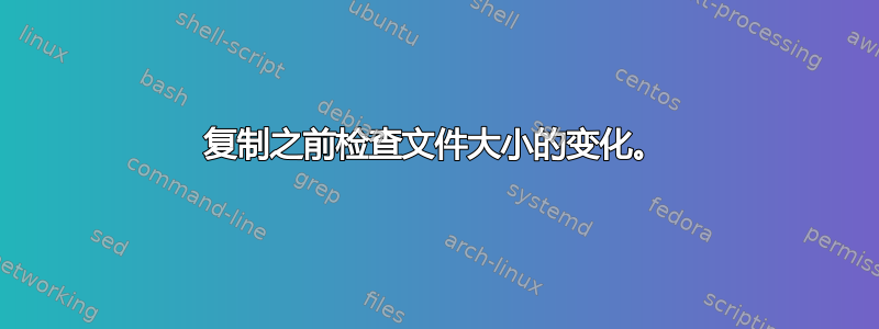 复制之前检查文件大小的变化。