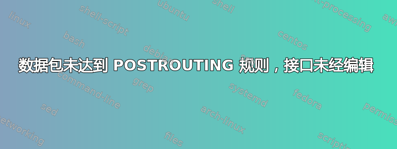 数据包未达到 POSTROUTING 规则，接口未经编辑