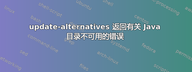 update-alternatives 返回有关 Java 目录不可用的错误