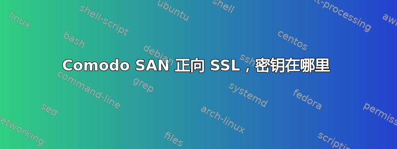 Comodo SAN 正向 SSL，密钥在哪里