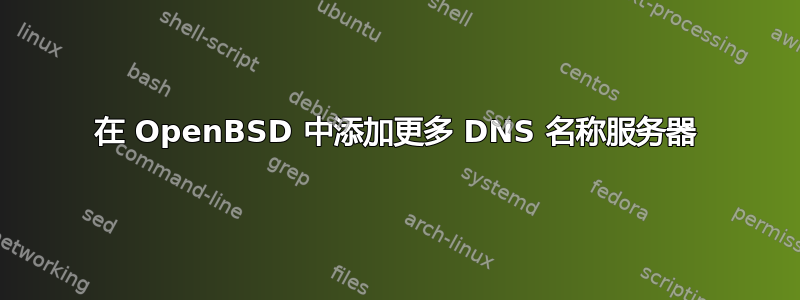 在 OpenBSD 中添加更多 DNS 名称服务器