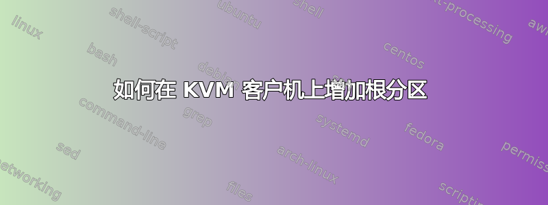 如何在 KVM 客户机上增加根分区