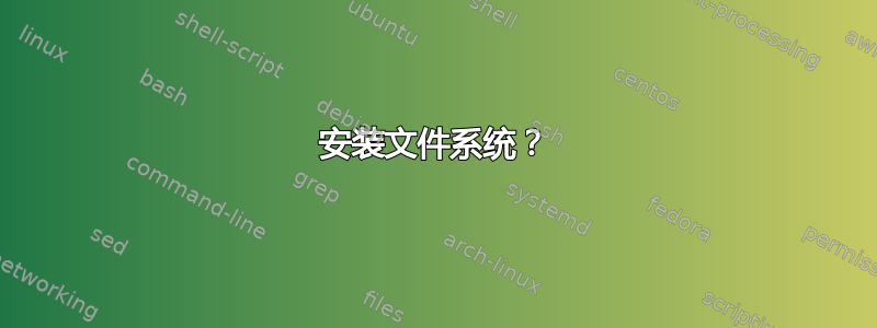 安装文件系统？