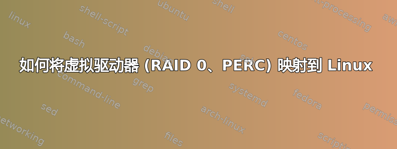 如何将虚拟驱动器 (RAID 0、PERC) 映射到 Linux