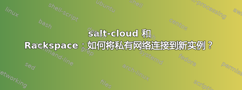 salt-cloud 和 Rackspace：如何将私有网络连接到新实例？