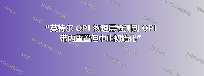 “英特尔 QPI 物理层检测到 QPI 带内重置但中止初始化”