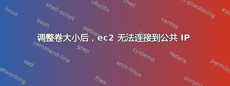 调整卷大小后，ec2 无法连接到公共 IP